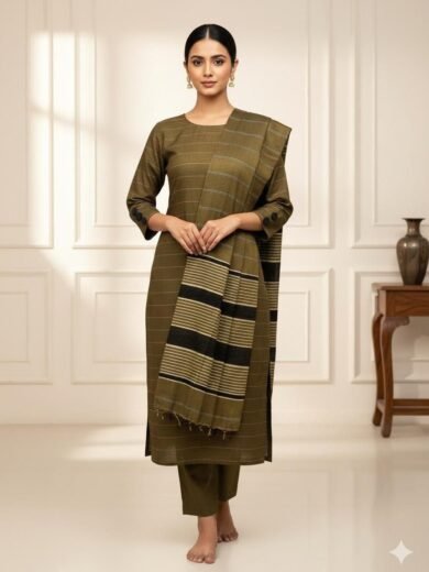 Unstitch Soft Khaddar 3Pc Dress