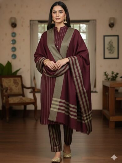 SOFT KHADDI COTTON 3PC DRESS