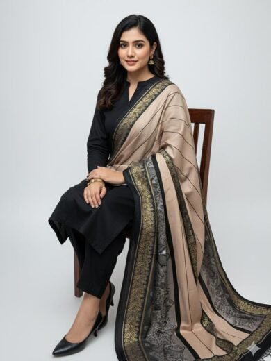 Luxury Jacquard Shawl Wool Suiting – 3PC