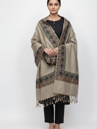 Heavy Winter 4-Border Jacquard Suiting Shawl Collection