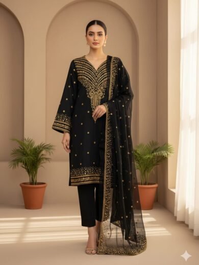 Sequence Eiffel Tower Embroidered Lawn 3PC Suit