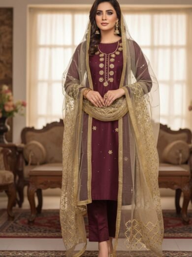 3PC Heavy Pure Handmade Kattan Silk Dress