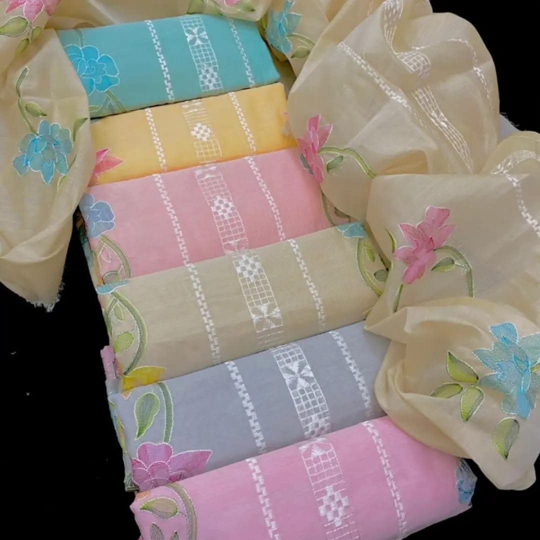 Paper Cotton Embroidered 3PC Suit - Image 8