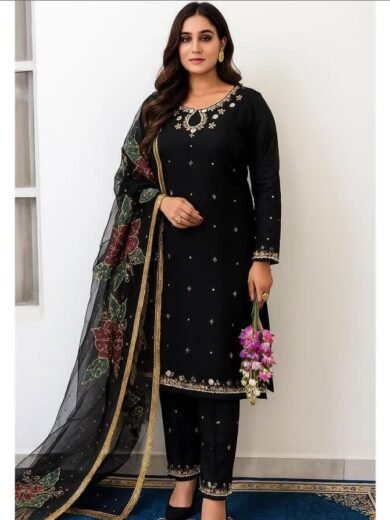 Handworked Organza Adda Embroidery 2PC Suit