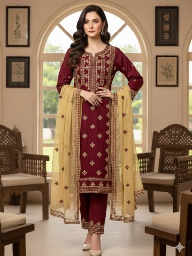 Embroidery Sindhi Stuff Lawn Cotton 3PC