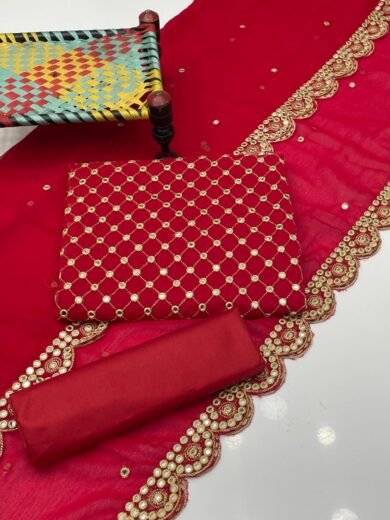 Luxury Sheesha & Zari Embroidered Chiffon 3-Piece Suit