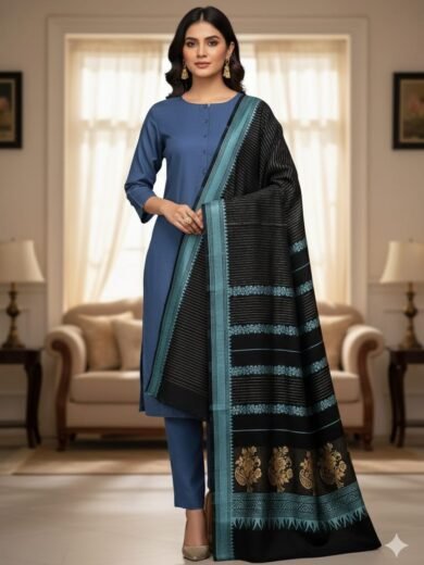 Summer Lawn Cotton 3-Piece Suit with 3D Jacquard Lawn Shawl