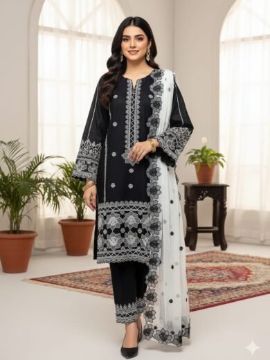 Lawn 3PC Heavy Cutwork Embroidered Suit