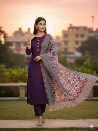 Chiffon Digital Printed Dupatta with Kattan Silk 3PC Suit