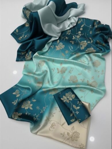 Shamoze Silk Digital Print 3PC Dress with Silk Dupatta