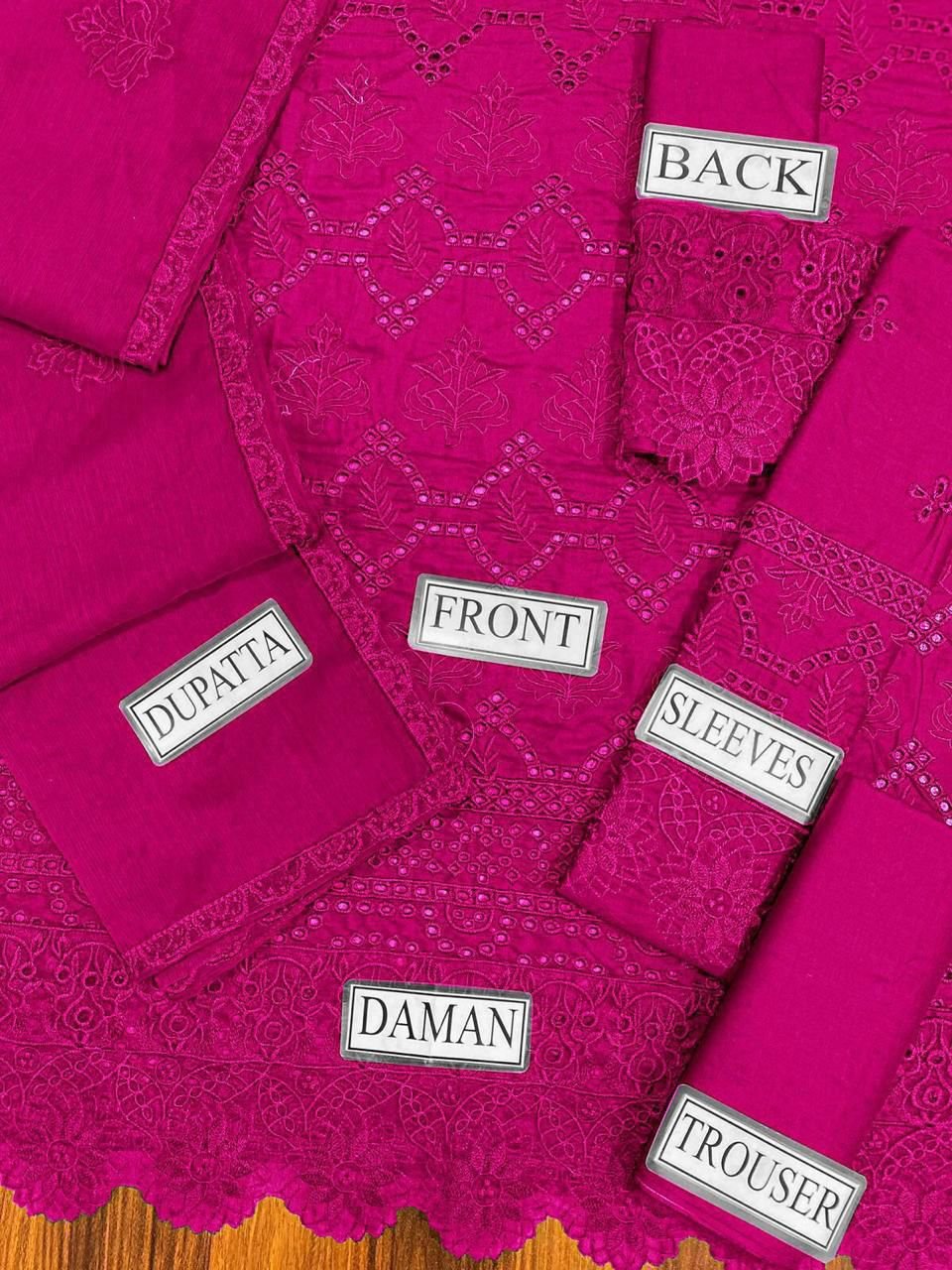 Heavy Embroidered Lawn Suit with Chikankari & Chiffon Dupatta - Image 7