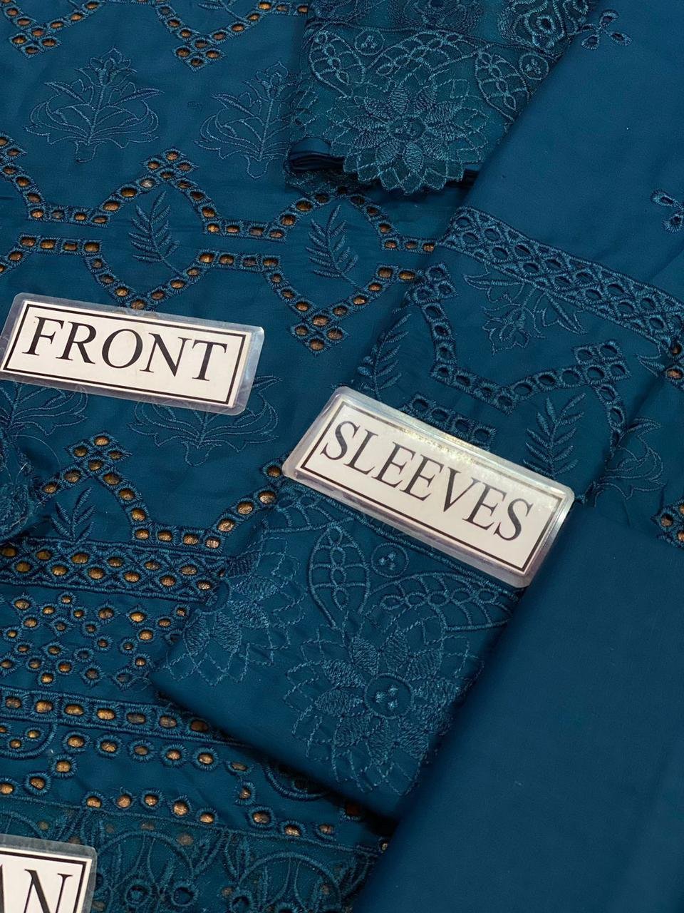 Heavy Embroidered Lawn Suit with Chikankari & Chiffon Dupatta - Image 3