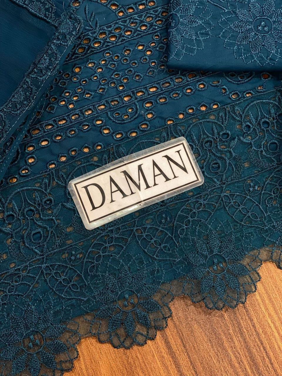 Heavy Embroidered Lawn Suit with Chikankari & Chiffon Dupatta - Image 4