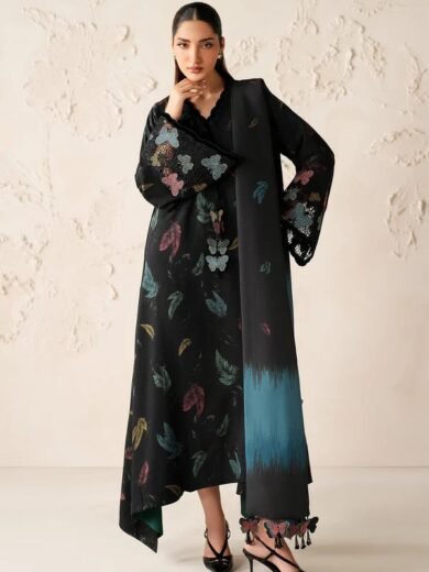 Printed Lawn Suit with Heavy Embroidery & Chiffon Dupatta