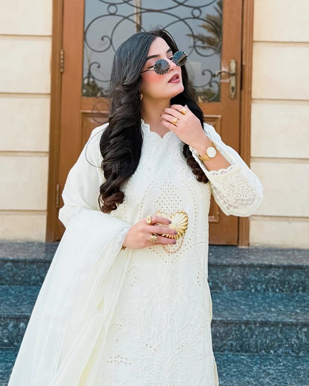 Heavy Embroidered Lawn Suit with Khadi Net Dupatta – 3 Piece - Image 5